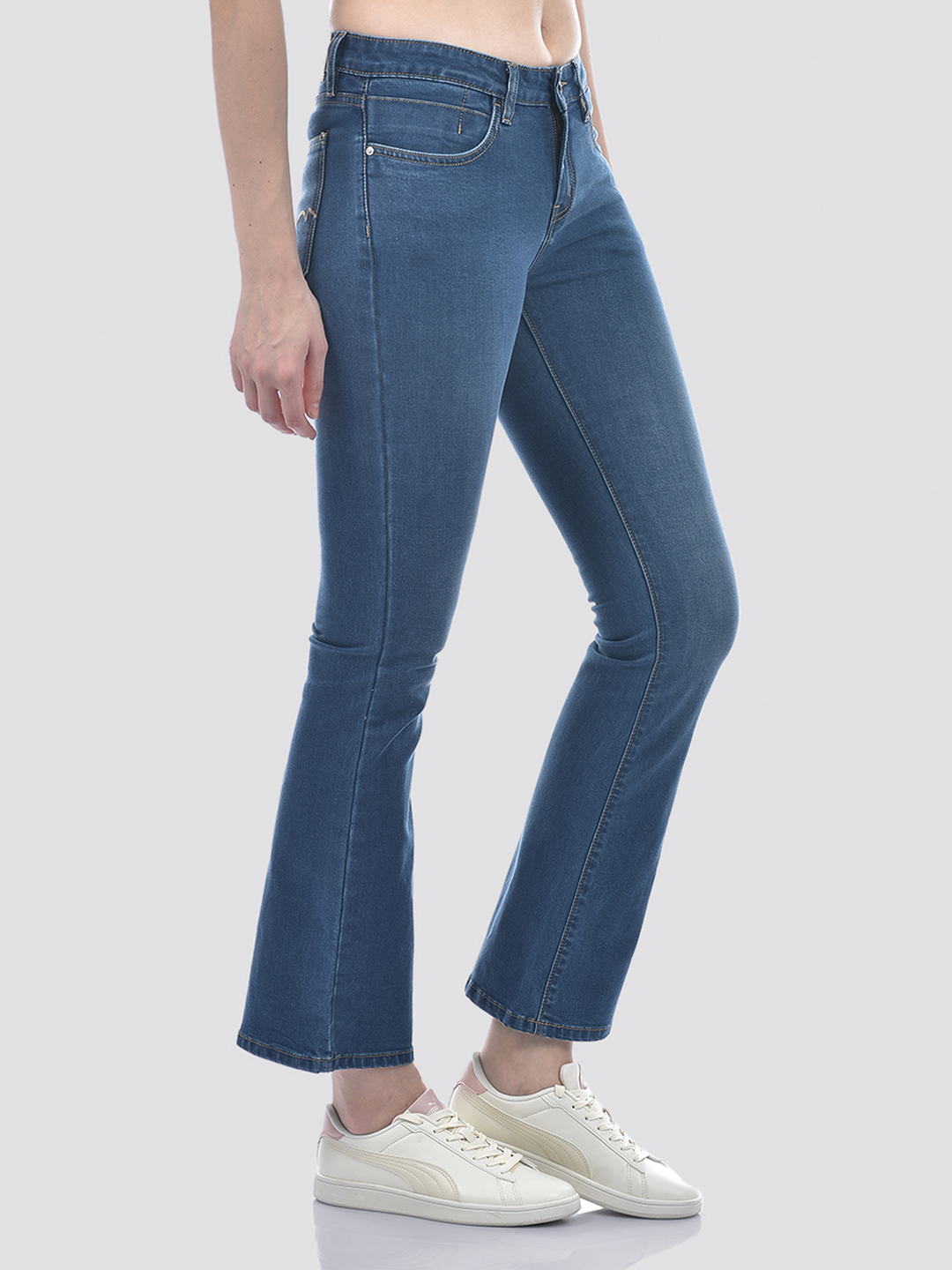 Numero Uno Women Blue Boot Cut Utility Cargo Sustainable Jeans
